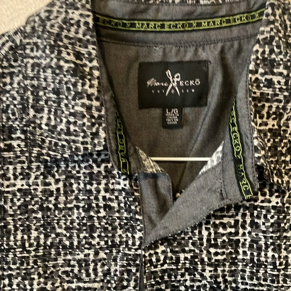 Men's black/white casual short sleeve shirt